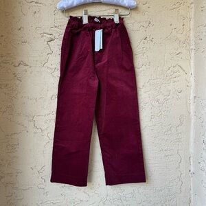 NWT Edgehill Collection Girls Pull-On Corduroy Velvet Pants Sz 5 Burgundy